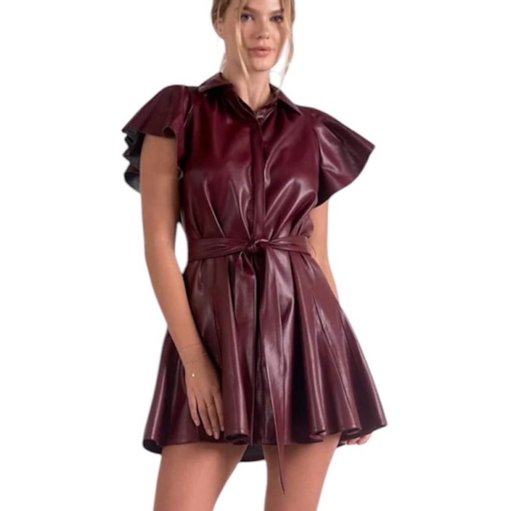 Elan Burgundy Mini Dress